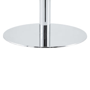 English Elm Rock Panel Round Pub Table with Silver Steel Base for Kitchen or Bistro Dining W1512P501618