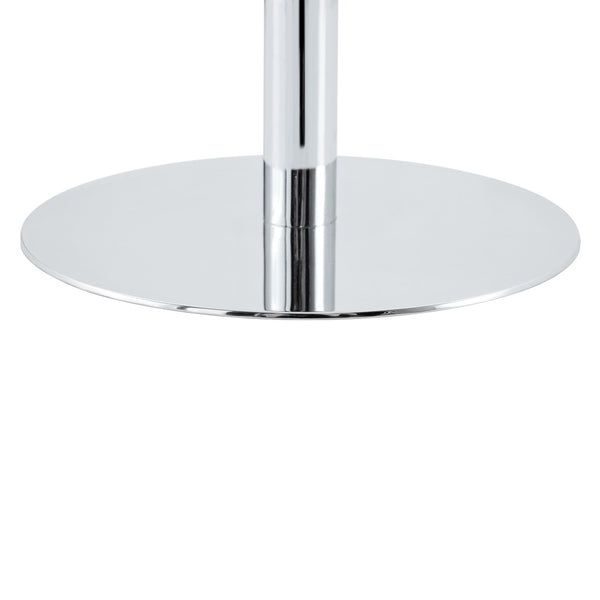 English Elm Rock Panel Round Pub Table with Silver Steel Base for Kitchen or Bistro Dining W1512P501618