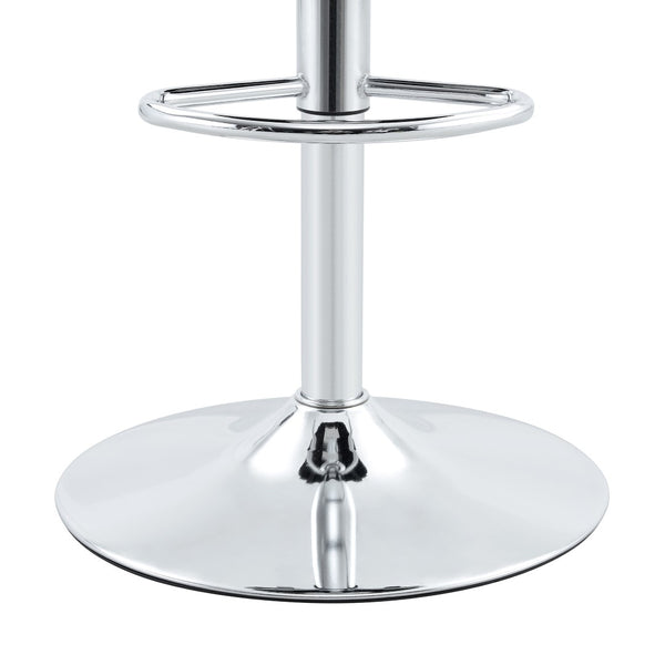 English Elm Set of 2 Swivel Barstools with Chrome Base Adjustable Height Pu Leather Kitchen Seating Black/Silver W1512P502309