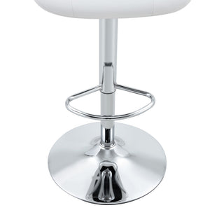 English Elm Set of 2 Tufted Pu Leather Bar Stools with Adjustable Gas Lift and Chrome Base White W1512P502687
