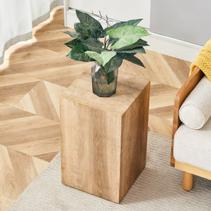 English Elm Elevate Any Room with a Compact Mdf Side Table Featuring Natural Wood Grain Finish W1512P502977