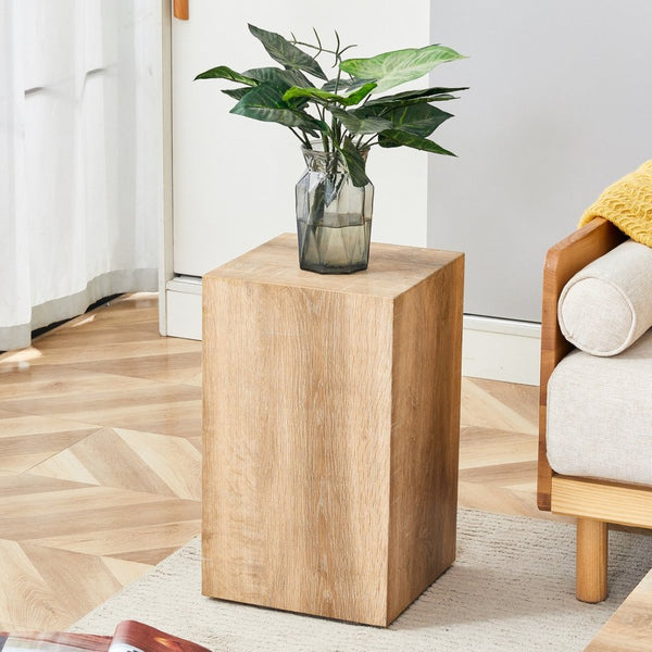 English Elm Elevate Any Room with a Compact Mdf Side Table Featuring Natural Wood Grain Finish W1512P502977