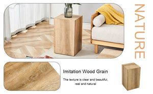 English Elm Elevate Any Room with a Compact Mdf Side Table Featuring Natural Wood Grain Finish W1512P502977