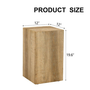 English Elm Elevate Any Room with a Compact Mdf Side Table Featuring Natural Wood Grain Finish W1512P502977