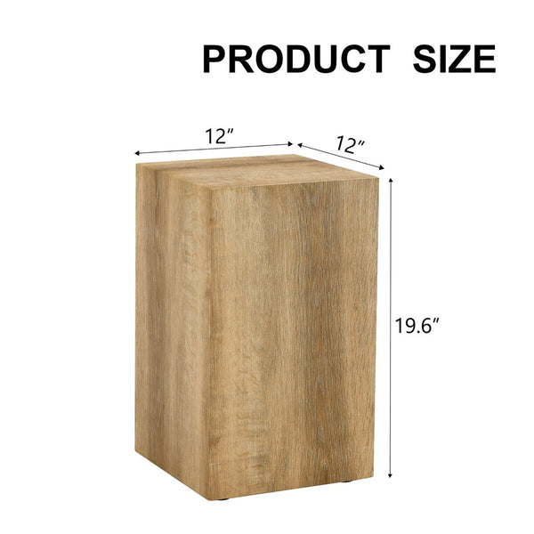 English Elm Elevate Any Room with a Compact Mdf Side Table Featuring Natural Wood Grain Finish W1512P502977