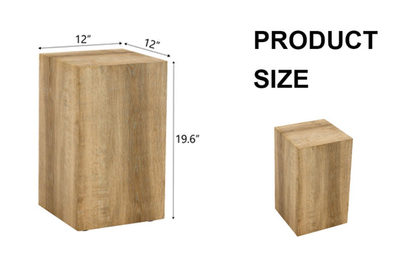 English Elm Elevate Any Room with a Compact Mdf Side Table Featuring Natural Wood Grain Finish W1512P502977