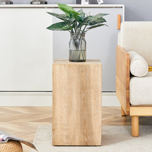 English Elm Elevate Any Room with a Compact Mdf Side Table Featuring Natural Wood Grain Finish W1512P502977