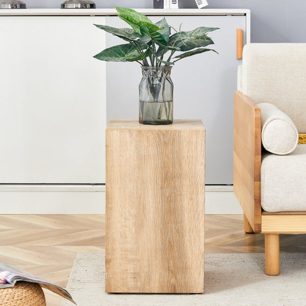 English Elm Elevate Any Room with a Compact Mdf Side Table Featuring Natural Wood Grain Finish W1512P502977