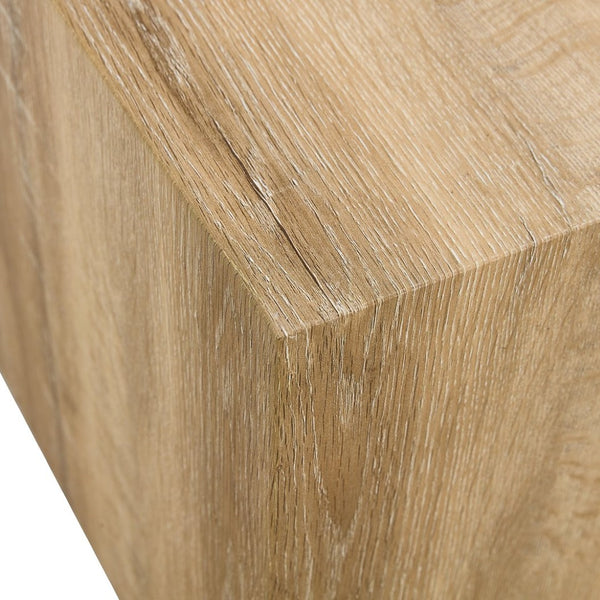 English Elm Elevate Any Room with a Compact Mdf Side Table Featuring Natural Wood Grain Finish W1512P502977