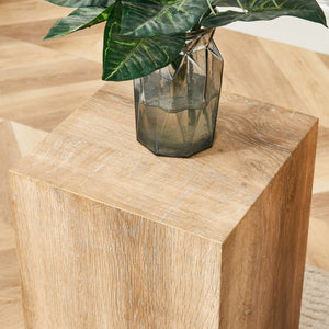 English Elm Elevate Any Room with a Compact Mdf Side Table Featuring Natural Wood Grain Finish W1512P502977