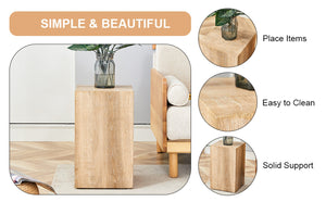 English Elm Elevate Any Room with a Compact Mdf Side Table Featuring Natural Wood Grain Finish W1512P502977