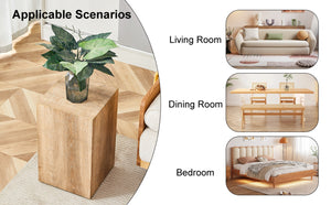 English Elm Elevate Any Room with a Compact Mdf Side Table Featuring Natural Wood Grain Finish W1512P502977
