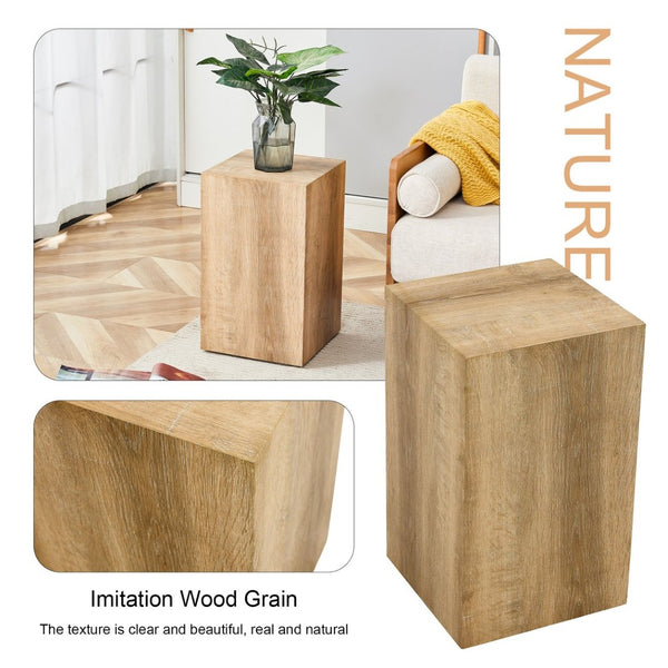 English Elm Elevate Any Room with a Compact Mdf Side Table Featuring Natural Wood Grain Finish W1512P502977