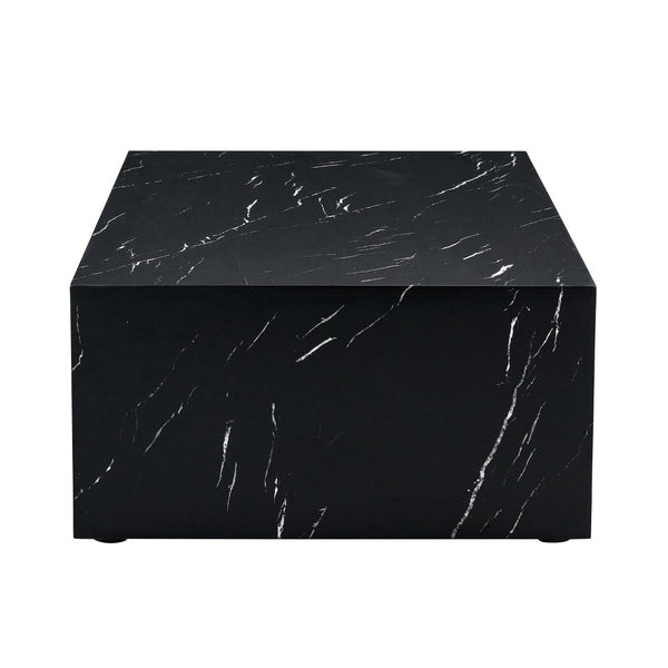 English Elm 39.3*23.6*11.8 Black Marble Texture Mdf Coffee Table Low Profile Modern Living Room W1512P502987