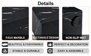 English Elm 39.3*23.6*11.8 Black Marble Texture Mdf Coffee Table Low Profile Modern Living Room W1512P502987