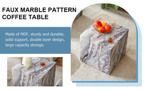 English Elm Elevate Any Room with a Gray Textured Mdf Cube Coffee Table for Modern Living W1512P503017