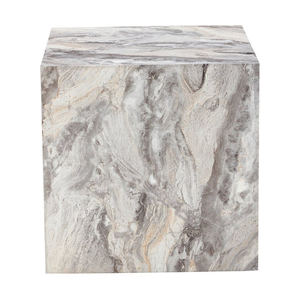 English Elm Elevate Any Room with a Gray Textured Mdf Cube Coffee Table for Modern Living W1512P503017