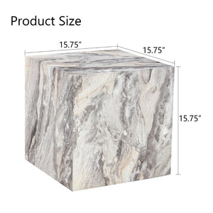English Elm Elevate Any Room with a Gray Textured Mdf Cube Coffee Table for Modern Living W1512P503017