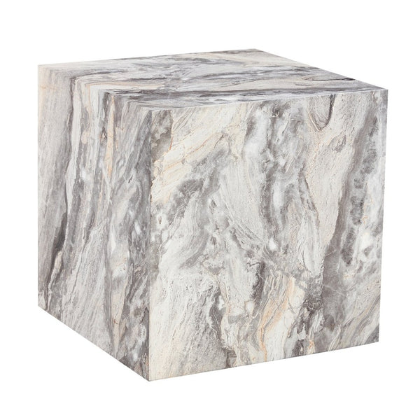 English Elm Elevate Any Room with a Gray Textured Mdf Cube Coffee Table for Modern Living W1512P503017