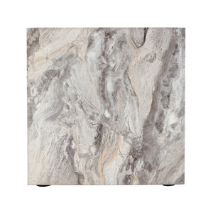 English Elm Elevate Any Room with a Gray Textured Mdf Cube Coffee Table for Modern Living W1512P503017