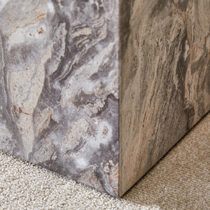 English Elm Elevate Any Room with a Gray Textured Mdf Cube Coffee Table for Modern Living W1512P503017