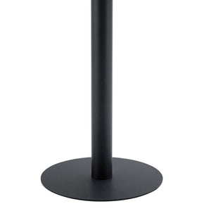 English Elm 31.5 Inch Round Dining Table Dark Wood Grain Mdf Top Black Metal Base Modern W1512P503350