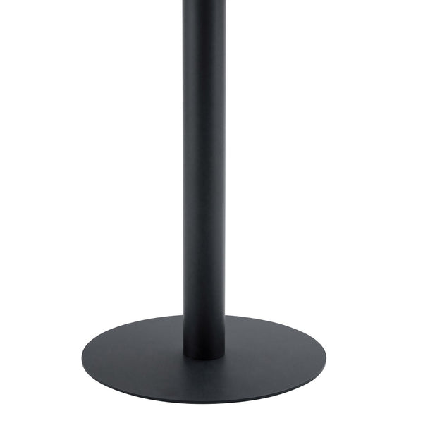 English Elm 31.5 Inch Round Dining Table Dark Wood Grain Mdf Top Black Metal Base Modern W1512P503350
