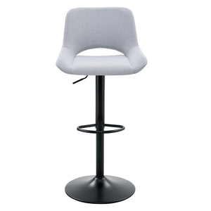 English Elm Modern Linen Upholstered Swivel Barstools Set of Two for Kitchen Island or Bar W1512P504742