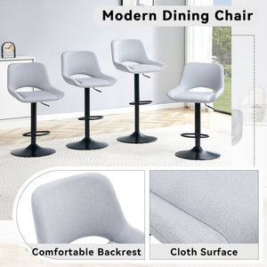 English Elm Modern Linen Upholstered Swivel Barstools Set of Two for Kitchen Island or Bar W1512P504742