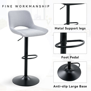 English Elm Modern Linen Upholstered Swivel Barstools Set of Two for Kitchen Island or Bar W1512P504742