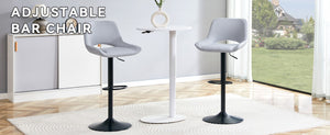 English Elm Modern Linen Upholstered Swivel Barstools Set of Two for Kitchen Island or Bar W1512P504742