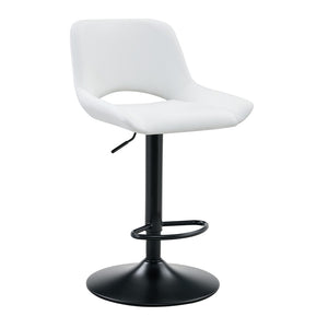 English Elm Modern Swivel Barstools Set of Two PU Leather Seats with Adjustable Height and Footrest W1512P504746