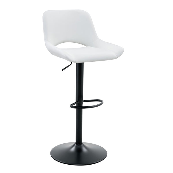 English Elm Modern Swivel Barstools Set of Two PU Leather Seats with Adjustable Height and Footrest W1512P504746