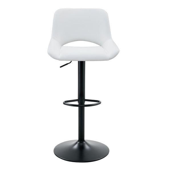 English Elm Modern Swivel Barstools Set of Two PU Leather Seats with Adjustable Height and Footrest W1512P504746