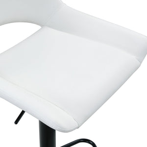 English Elm Modern Swivel Barstools Set of Two PU Leather Seats with Adjustable Height and Footrest W1512P504746