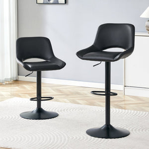 English Elm Modern Swivel Barstools Set of 2 Pu Leather Seats for Kitchen Islands W1512P504750