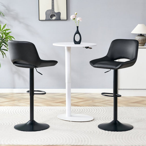English Elm Modern Swivel Barstools Set of 2 Pu Leather Seats for Kitchen Islands W1512P504750