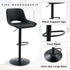 English Elm Modern Swivel Barstools Set of 2 Pu Leather Seats for Kitchen Islands W1512P504750