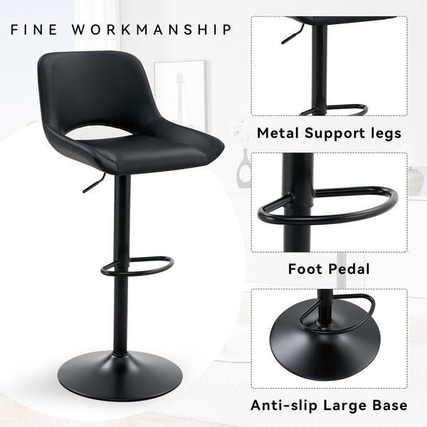 English Elm Modern Swivel Barstools Set of 2 Pu Leather Seats for Kitchen Islands W1512P504750