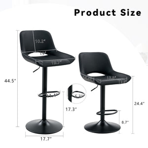 English Elm Modern Swivel Barstools Set of 2 Pu Leather Seats for Kitchen Islands W1512P504750