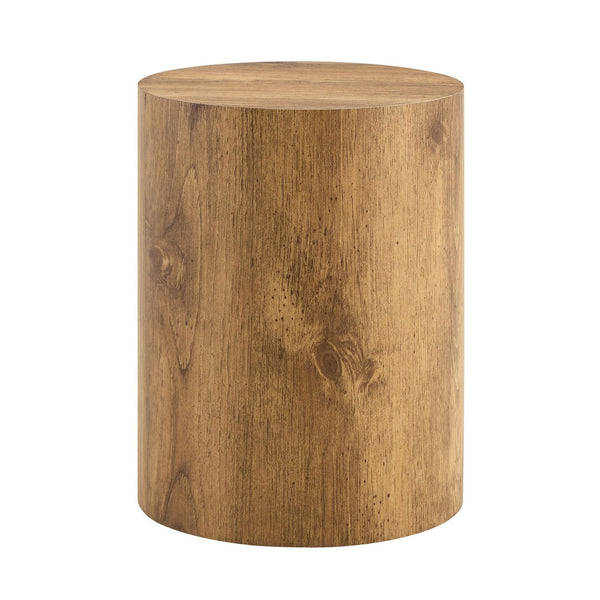 English Elm Simple Wood Grain Mdf Cylindrical Accent Table for Industrial Minimalist Living Rooms W1512P505733