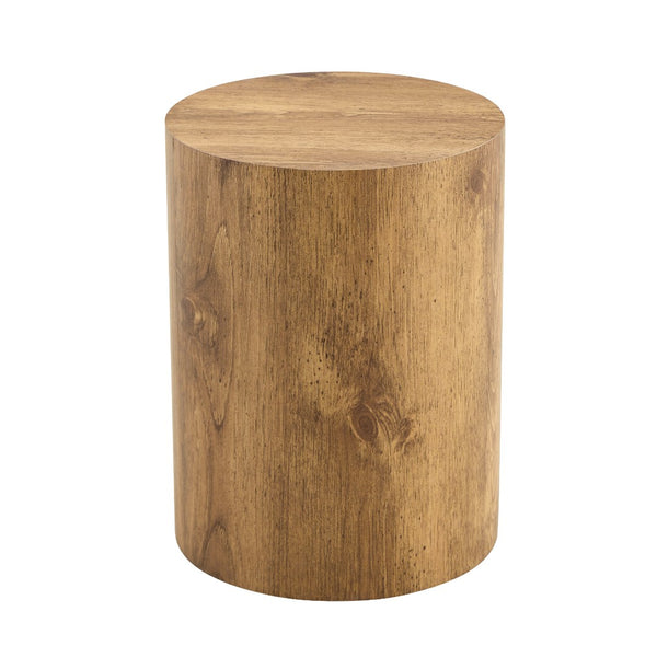 English Elm Simple Wood Grain Mdf Cylindrical Accent Table for Industrial Minimalist Living Rooms W1512P505733