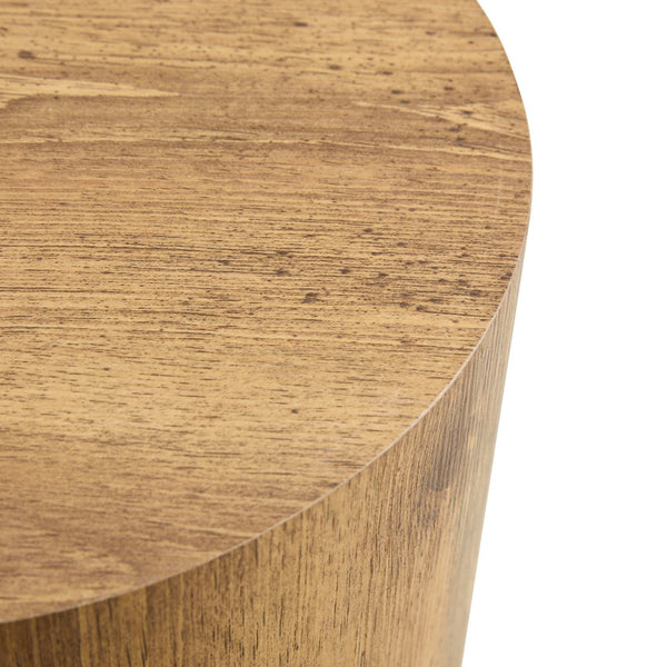 English Elm Simple Wood Grain Mdf Cylindrical Accent Table for Industrial Minimalist Living Rooms W1512P505733