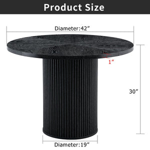 English Elm A Round Dining Table with Fan Spliced Mdf Top Seats Four in Modern Style W1512P505968
