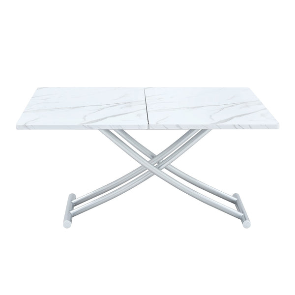English Elm Modern Height Adjustable MDF Table with Silver Legs for Living Dining and Office W1512P506499