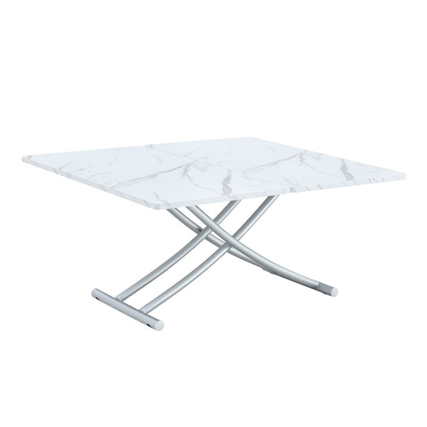 English Elm Modern Height Adjustable MDF Table with Silver Legs for Living Dining and Office W1512P506499