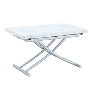 English Elm Modern Height Adjustable MDF Table with Silver Legs for Living Dining and Office W1512P506499