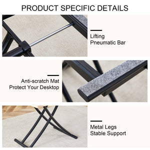 English Elm Modern Adjustable Lift Table with MFC Top and Sleek Black Legs for Studio Living W1512P506500