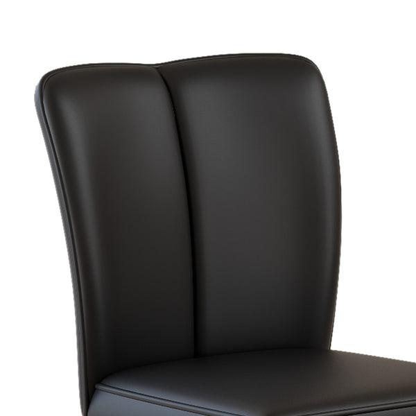 English Elm Modern Black PU Leather Swivel Barstools Set of Two with Adjustable Height W1512P506586