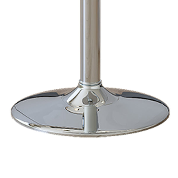 English Elm Modern PU Upholstered Swivel Barstools Set of Two with Adjustable Height Silver Legs W1512P506589